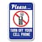 Signmission Safety Sign, 12 in Height, Aluminum, 18 in Length, No Cell Phone - Please A-1218 No Cell Phone - Please - alternate 1